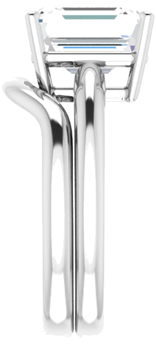 14K White 10x8 mm Emerald Engagement Ring Mounting (9)