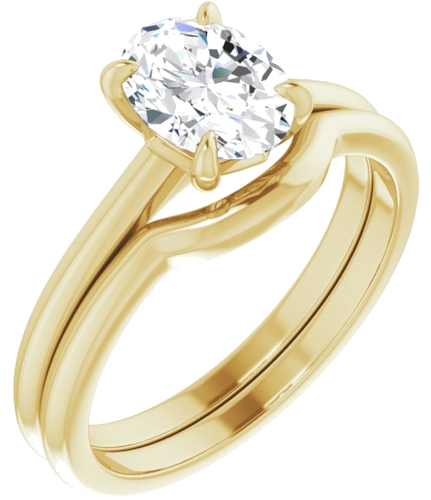 Sužadėtuvių Žiedas „Solitaire“ 585 Geltonojo Aukso Oval 8mm x 6mm (6)