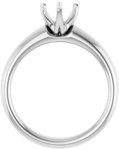 14K White 6.5 mm Round Engagement Ring Mounting (2)