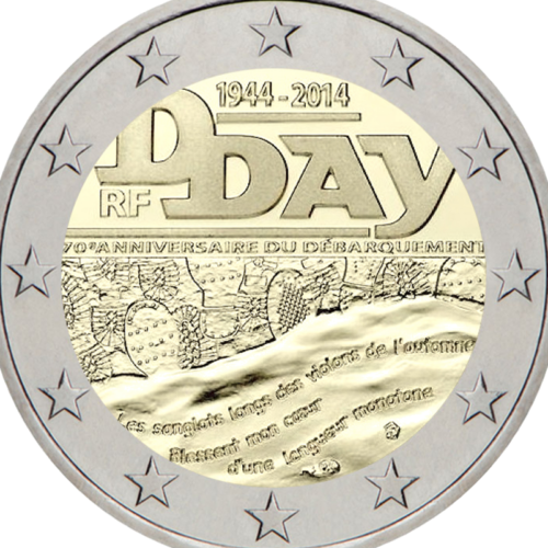 2014 Prancūzija D-diena 2 eurų moneta (2)