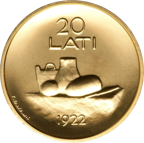 2008 Latvia Latvian coins 20 Lati gold coin (2)