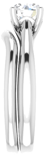 Sužadėtuvių Žiedas „Solitaire“ 585 Baltojo Aukso Round 6mm (9)