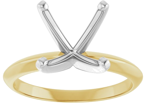 Sužadėtuvių Žiedas „Lightweight Solitaire“ 14k yellow/white gold Round 10.2mm x 10.6mm (3)