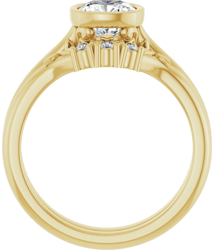 10K Yellow 6 mm Cushion Solitaire Engagement Ring Mounting (7)