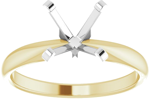 Sužadėtuvių Žiedas „Solitaire“ 14k yellow/white gold Square 6mm (3)