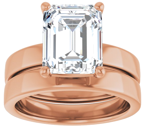 Sužadėtuvių Žiedas „Solitaire“ 14k rose gold Emerald 10mm x 8mm (8)