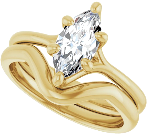 Sužadėtuvių Žiedas „Solitaire“ 14k yellow gold Marquise 10mm x 5mm (10)