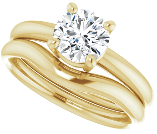 14K Yellow 6.5 mm Round Engagement Ring Mounting (10)