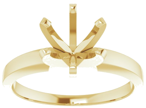 Sužadėtuvių Žiedas „Solitaire“ 585 Geltonojo Aukso Round 7.3mm x 7.7mm (3)