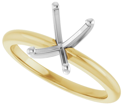 14K Yellow   Platinum 8x6 mm Emerald Solitaire Engagement Ring Mounting (5)