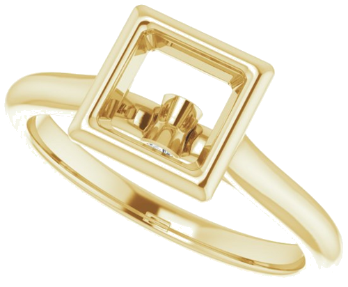 Sužadėtuvių Žiedas „Bezel-Set Accented“ 14k yellow gold Square 5.5mm (5)