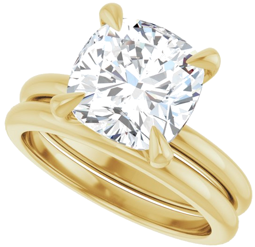 Sužadėtuvių Žiedas „Solitaire“ 14k yellow gold Cushion 9mm (10)