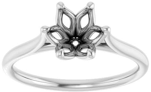 Platinum 7 mm Round Engagement Ring Mounting (3)