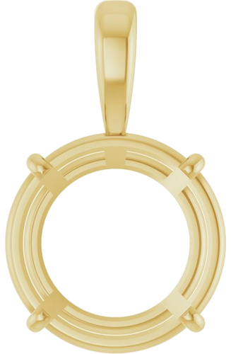 14K Yellow 14 mm Round 4-Prong Pendant Mounting (1)