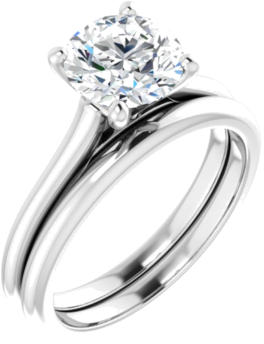 14K White 7.4 mm Round Solitaire Engagement Ring Mounting (6)