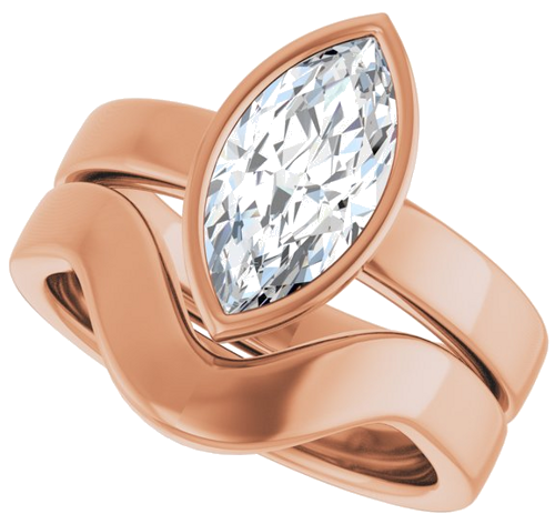 Sužadėtuvių Žiedas „Solitaire“ 417 Rožinis Aukso Marquise 12mm x 6mm (10)