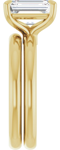 Sužadėtuvių Žiedas „Claw-Prong Euro Shank“ 14k yellow gold Emerald 9mm x 7mm (9)