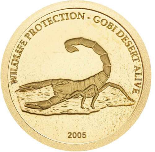 2005 Mongolija Skorpionas 1000 turgikų auksinė moneta (1)