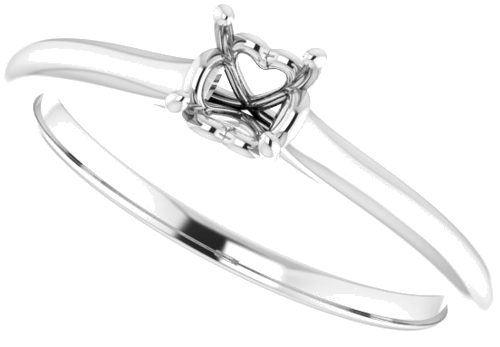 14K White  4.4 mm Round Solitaire Engagement Ring Mounting (5)