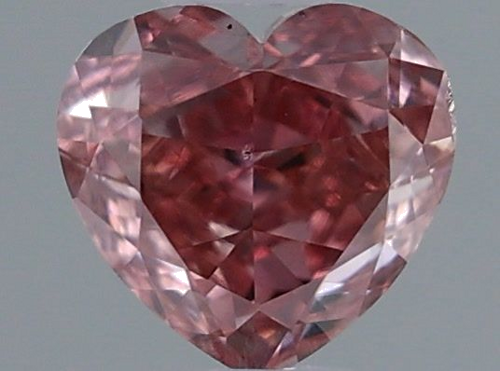 0.26 carat Fancy Intense Pink-SI1 Natūralus Heart Deimantas (1)