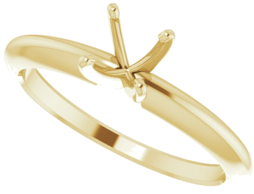 Sužadėtuvių Žiedas „Solitaire“ 585 Geltonojo Aukso Round 5mm x 5.3mm (5)