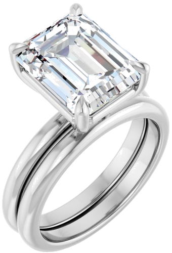 Sužadėtuvių Žiedas „Claw-Prong“ 14k white gold Emerald 11mm x 9mm (6)