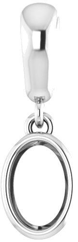 Pakabukas „Bezel-Set“ 585 Baltojo Aukso Oval 6mm x 4mm (1)