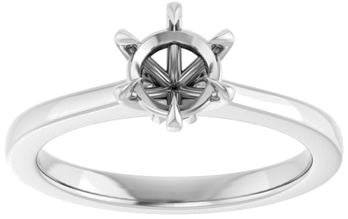Sužadėtuvių Žiedas „Claw-Prong“ 14k white gold Round 6mm (3)