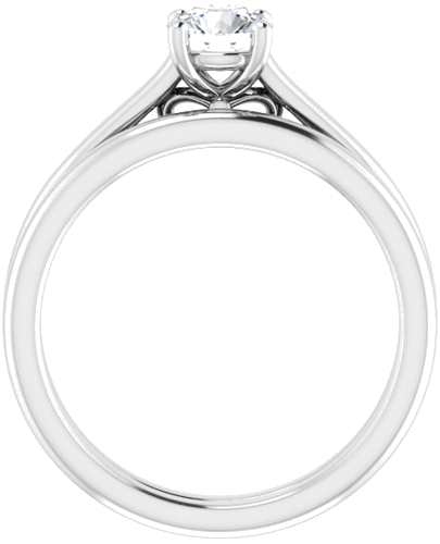 14K White  5.2 mm Round Solitaire Engagement Ring Mounting (7)