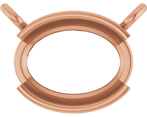 Pakabukas „Half-Bezel Solitaire“ 14k rose gold Oval 8mm x 6mm (1)