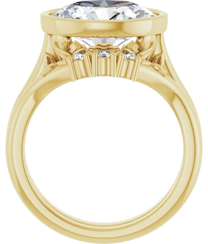 Sužadėtuvių Žiedas „Bezel-Set“ 14k yellow gold Oval 12mm x 10mm (7)