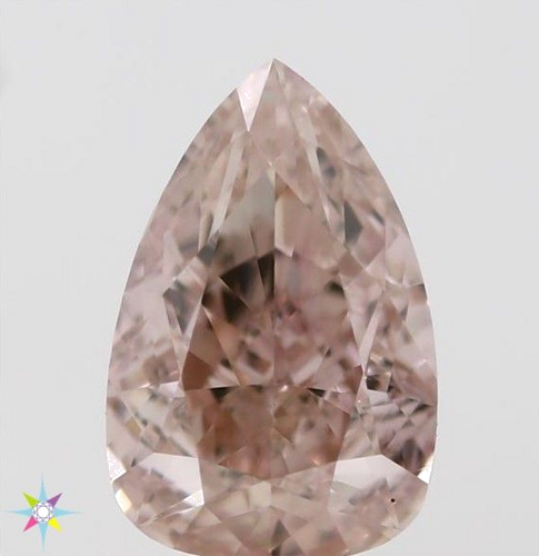 0.54 carat Fancy Orangey Pink-VS1 Natūralus Pear Deimantas (1)