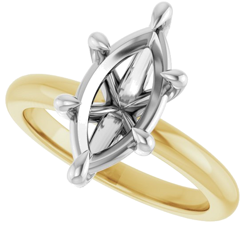 Sužadėtuvių Žiedas „Claw-Prong“ 14k yellow/white gold Marquise 13mm x 6.5mm (5)