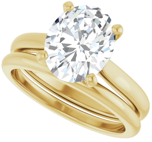 Sužadėtuvių Žiedas 14k yellow gold Oval 10mm x 8mm (10)