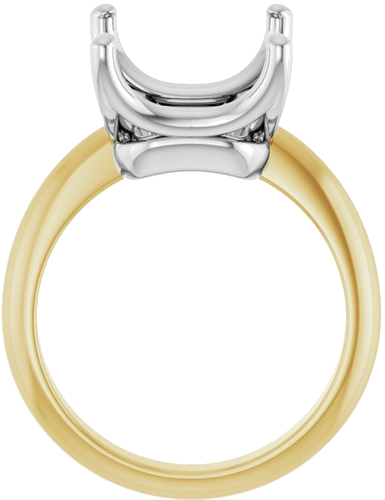 Sužadėtuvių Žiedas „Solitaire Crown-Inspired“ 14k yellow/white gold Emerald 13mm x 11mm (2)