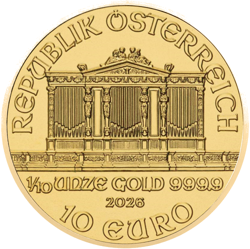 1/10 oz Австрийская Филармония 2026 Золотая монета (2)