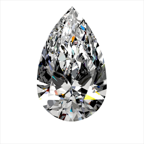 0.4 carat H-SI1 Natūralus Pear Deimantas (1)