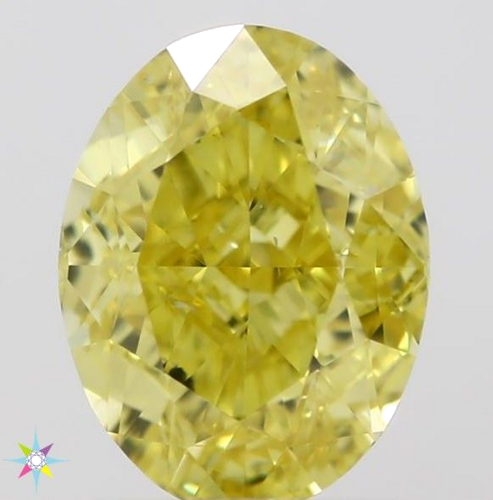 0.53 carat Fancy Vivid  Yellow-SI1 Natūralus Oval Deimantas (1)