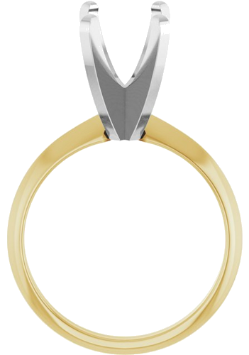 Sužadėtuvių Žiedas „Lightweight Solitaire“ 14k yellow/white gold Elongated Cushion 10mm x 8mm (2)