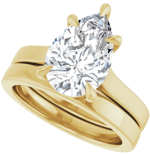 Sužadėtuvių Žiedas „Claw-Prong“ 14k yellow gold Pear 12mm x 8mm (10)