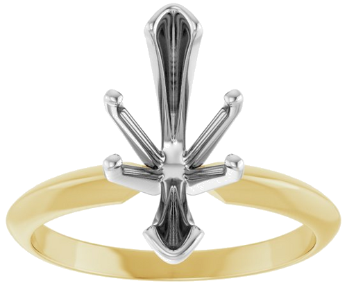 Sužadėtuvių Žiedas „V-End Light Solitaire“ 585 Baltojo Ir Geltonojo Aukso Marquise 13mm x 6mm (3)