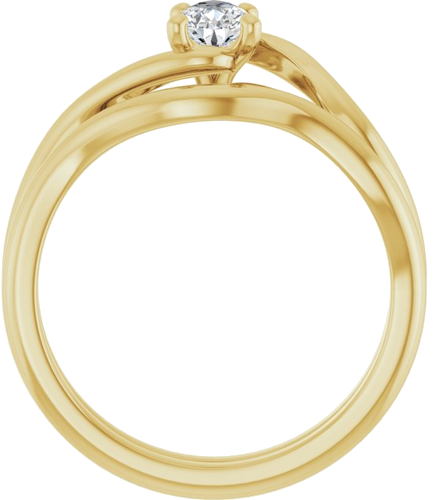 Sužadėtuvių Žiedas „Bypass“ 14k yellow gold Pear 6mm x 4mm (7)