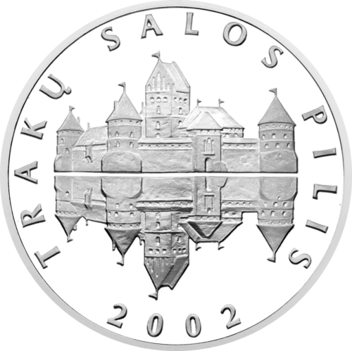2002 Тракайский замок 50 литов серебряная монета PF 68 ULTRA CAMEO (3)