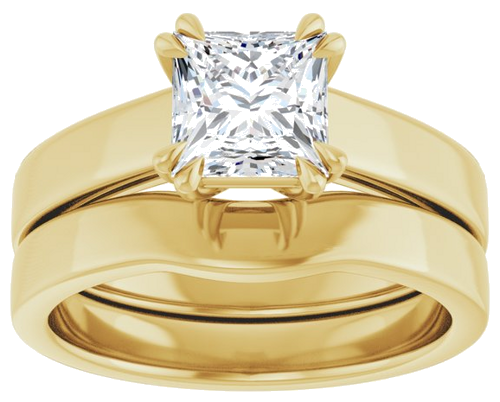 Sužadėtuvių Žiedas „Double Claw-Prong Solitaire“ 14k yellow gold Square 6mm (8)