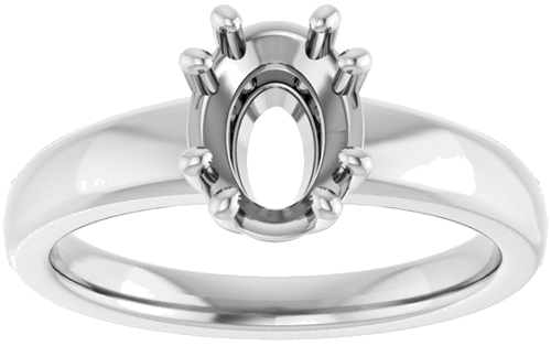 Sužadėtuvių Žiedas „Split-Prong Solitaire“ 14k white gold Oval 8mm x 6mm (3)