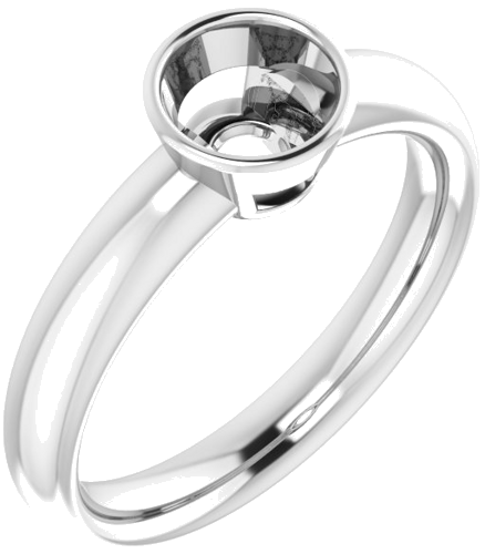 14K White 5.5 mm Round Engagement Ring Mounting (1)