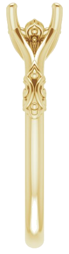 Sužadėtuvių Žiedas „Solitaire Split Shank“ 585 Geltonojo Aukso Round 6mm (4)