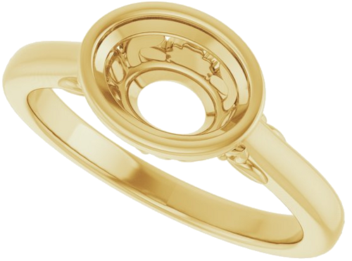Sužadėtuvių Žiedas „Bezel-Set“ 14k yellow gold Oval 8mm x 6mm (5)