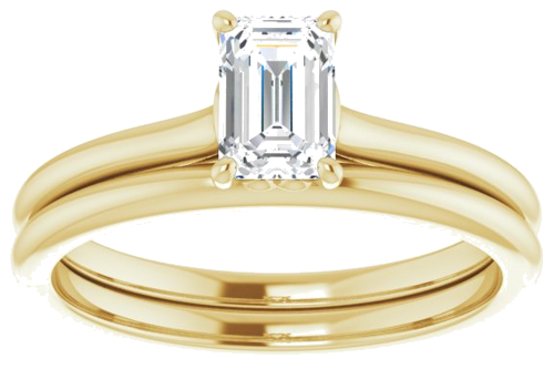 Sužadėtuvių Žiedas „Solitaire“ 14k yellow gold Emerald 6mm x 4mm (8)