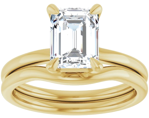 Sužadėtuvių Žiedas 14k yellow gold Emerald 8mm x 6mm (8)